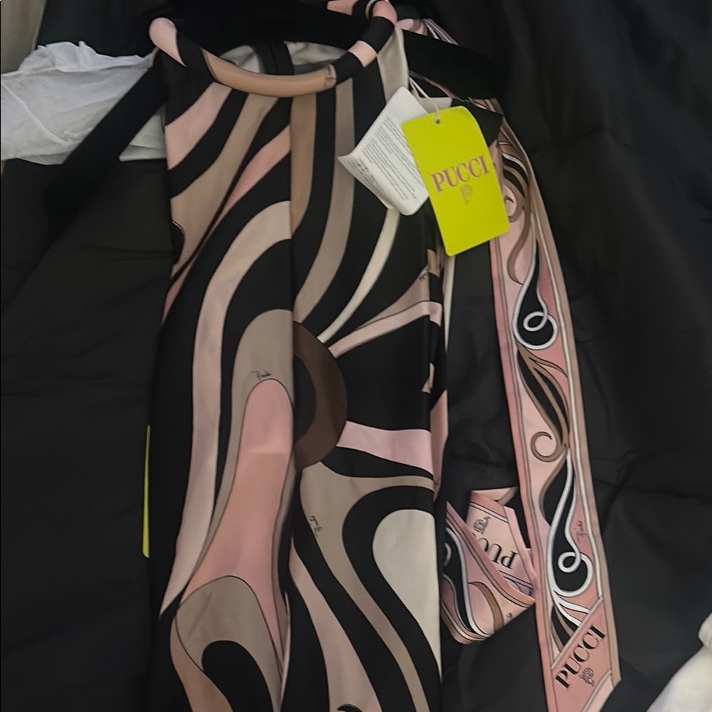 Emilio Pucci Abstract Pink and Black jumpsuit 
100 percent Authentic